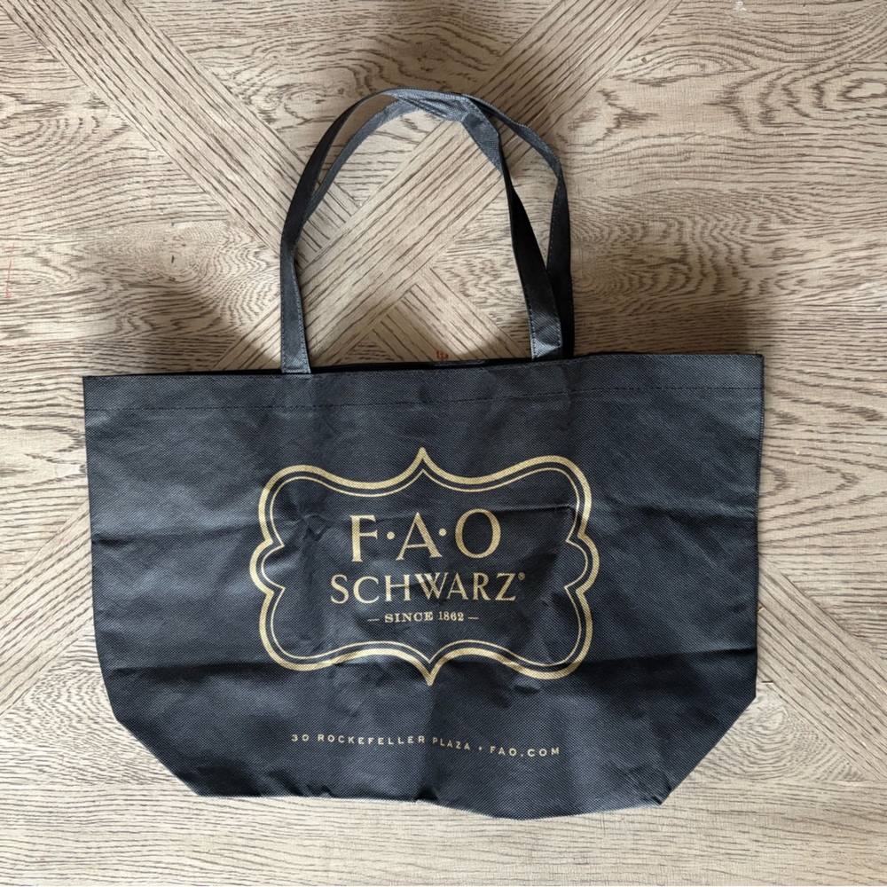 FREE FAO Schwarz Black and Gold Tote Bag